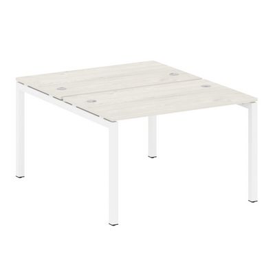 Metal System Quattro 5x5 50БП.РАС-СП-2.2 (Дуб наварра/Белый) Рабочая станция на П-образном м/к