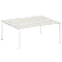 Metal System Quattro 5x5 50БП.РАС-СП-2.5 (Дуб наварра/Белый) Рабочая станция на П-образном м/к