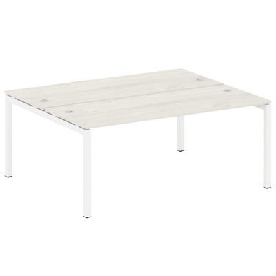 Metal System Quattro 5x5 50БП.РАС-СП-2.5 (Дуб наварра/Белый) Рабочая станция на П-образном м/к