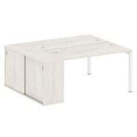 Metal System Quattro 5x5 50БП.РС-СШК-1.3 (Дуб наварра/Белый) Рабочая станция на П-образном м/к с опорным шкафом-купе