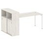 Metal System Quattro 5x5 50БП.РС-СШК-3.4 (Дуб наварра/Белый) Стол письменный на П-образном м/к с опорным шкафом-купе