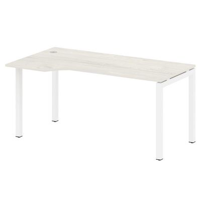 Metal System Quattro 5x5 50БП.СА-1 Л (Дуб наварра/Белый) Стол криволинейный левый на П-образном м/к