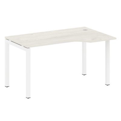 Metal System Quattro 5x5 50БП.СА-2 Пр (Дуб наварра/Белый) Стол криволинейный правый на П-образном м/к