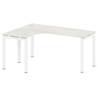 Metal System Quattro 5x5 50БП.СА-4 Л (Дуб наварра/Белый) Стол криволинейный левый на П-образном м/к