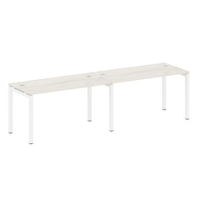 Metal System Quattro 5x5 50БП.СМ-2.3 (Дуб наварра/Белый) Рабочая станция на 2 раб.места на П-образном м/к