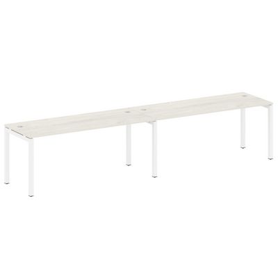 Metal System Quattro 5x5 50БП.СМ-2.5 (Дуб наварра/Белый) Рабочая станция на 2 раб.места на П-образном м/к