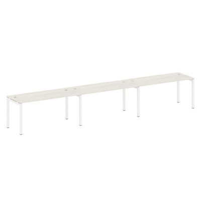 Metal System Quattro 5x5 50БП.СМ-3.4 (Дуб наварра/Белый) Рабочая станция на 3 раб.места на П-образном м/к