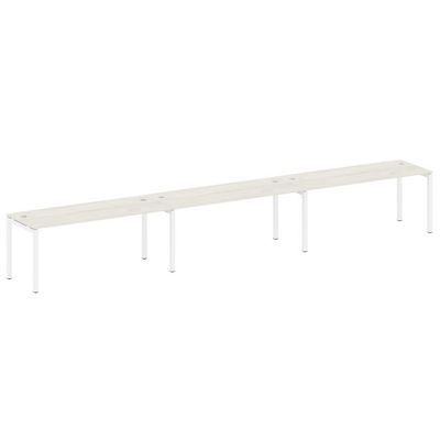 Metal System Quattro 5x5 50БП.СМ-3.5 (Дуб наварра/Белый) Рабочая станция на 3 раб.места на П-образном м/к