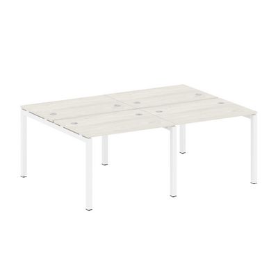 Metal System Quattro 5x5 50БП.СМ-4.1 (Дуб наварра/Белый) Рабочая станция на 4 раб.места на П-образном м/к