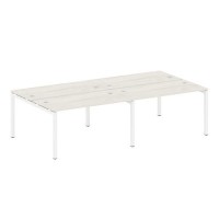 Metal System Quattro 5x5 50БП.СМ-4.3 (Дуб наварра/Белый) Рабочая станция на 4 раб.места на П-образном м/к