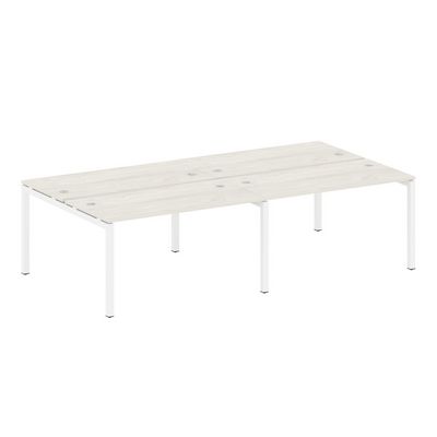 Metal System Quattro 5x5 50БП.СМ-4.3 (Дуб наварра/Белый) Рабочая станция на 4 раб.места на П-образном м/к