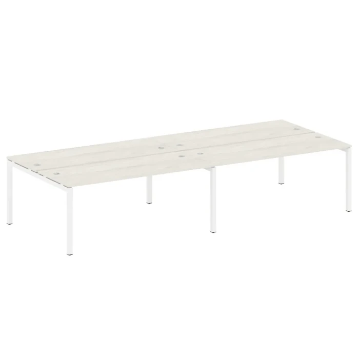 50БП.СМ-4.5 (Дуб наварра/Белый) Рабочая станция на 4 раб.места на П-образном м/к