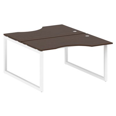 Metal System Quattro 5x5 50БО.РАС-СА-2.2 (Венге цаво/Белый) Рабочая станция криволинейная на О-образном м/к