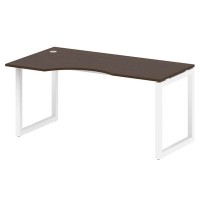 Metal System Quattro 5x5 50БО.СА-1 Л (Венге цаво/Белый) Стол криволинейный левый на О-образном м/к