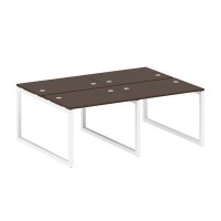 Metal System Quattro 5x5 50БО.СМ-4.1 (Венге цаво/Белый) Рабочая станция на 4 раб.места на О-образном м/к