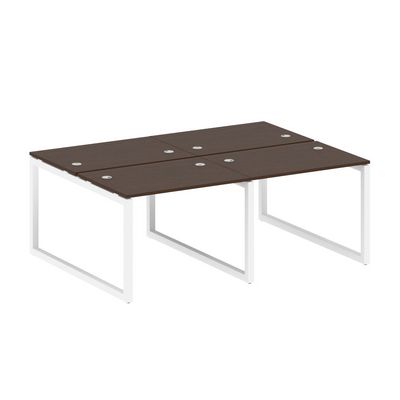 Metal System Quattro 5x5 50БО.СМ-4.1 (Венге цаво/Белый) Рабочая станция на 4 раб.места на О-образном м/к