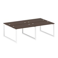 Metal System Quattro 5x5 50БО.СМ-4.2 (Венге цаво/Белый) Рабочая станция на 4 раб.места на О-образном м/к