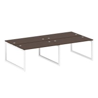 Metal System Quattro 5x5 50БО.СМ-4.3 (Венге цаво/Белый) Рабочая станция на 4 раб.места на О-образном м/к