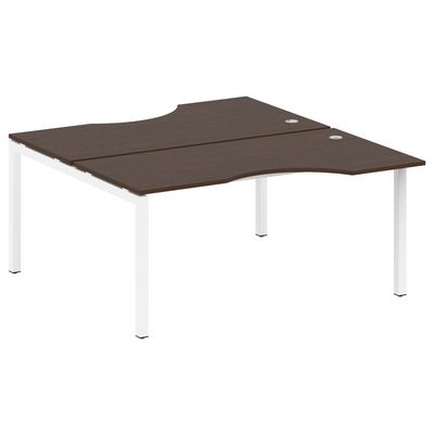 Metal System Quattro 5x5 50БП.РАС-СА-2.1 (Венге цаво/Белый) Рабочая станция криволинейная на П-образном м/к