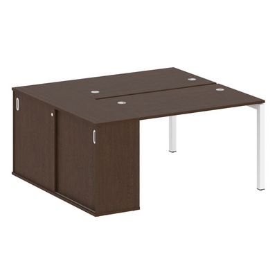 Metal System Quattro 5x5 50БП.РС-СШК-1.2 (Венге цаво/Белый) Рабочая станция на П-образном м/к с опорным шкафом-купе