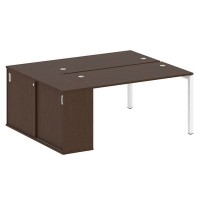 Metal System Quattro 5x5 50БП.РС-СШК-1.3 (Венге цаво/Белый) Рабочая станция на П-образном м/к с опорным шкафом-купе