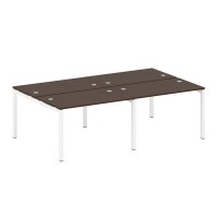 Metal System Quattro 5x5 50БП.СМ-4.2 (Венге цаво/Белый) Рабочая станция на 4 раб.места на П-образном м/к