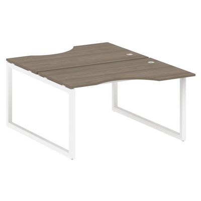 Metal System Quattro 5x5 50БО.РАС-СА-2.2 (Вяз благородный/Белый) Рабочая станция криволинейная на О-образном м/к