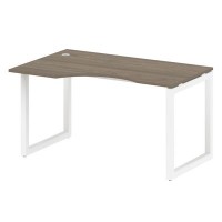 Metal System Quattro 5x5 50БО.СА-2 Л (Вяз благородный/Белый) Стол криволинейный левый на О-образном м/к