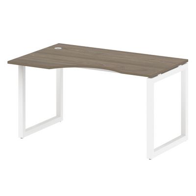 Metal System Quattro 5x5 50БО.СА-2 Л (Вяз благородный/Белый) Стол криволинейный левый на О-образном м/к