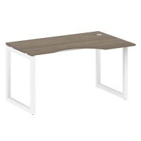 Metal System Quattro 5x5 50БО.СА-2 Пр (Вяз благородный/Белый) Стол криволинейный правый на О-образном м/к