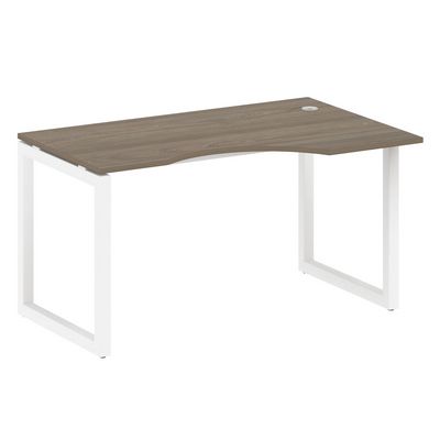 Metal System Quattro 5x5 50БО.СА-2 Пр (Вяз благородный/Белый) Стол криволинейный правый на О-образном м/к