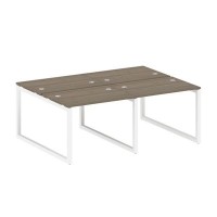 Metal System Quattro 5x5 50БО.СМ-4.1 (Вяз благородный/Белый) Рабочая станция на 4 раб.места на О-образном м/к