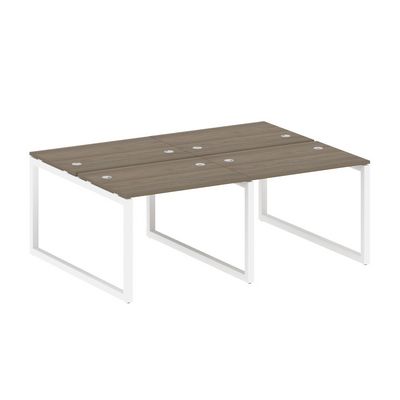 Metal System Quattro 5x5 50БО.СМ-4.1 (Вяз благородный/Белый) Рабочая станция на 4 раб.места на О-образном м/к