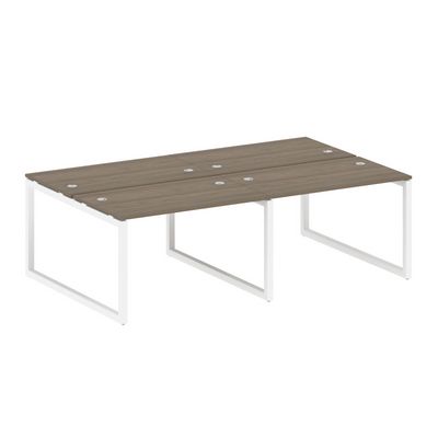 Metal System Quattro 5x5 50БО.СМ-4.2 (Вяз благородный/Белый) Рабочая станция на 4 раб.места на О-образном м/к