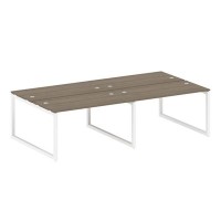 Metal System Quattro 5x5 50БО.СМ-4.3 (Вяз благородный/Белый) Рабочая станция на 4 раб.места на О-образном м/к