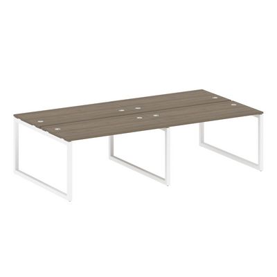 Metal System Quattro 5x5 50БО.СМ-4.3 (Вяз благородный/Белый) Рабочая станция на 4 раб.места на О-образном м/к