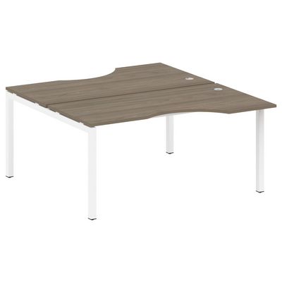 Metal System Quattro 5x5 50БП.РАС-СА-2.1 (Вяз благородный/Белый) Рабочая станция криволинейная на П-образном м/к