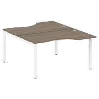 Metal System Quattro 5x5 50БП.РАС-СА-2.2 (Вяз благородный/Белый) Рабочая станция криволинейная на П-образном м/к