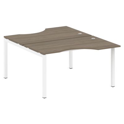 Metal System Quattro 5x5 50БП.РАС-СА-2.2 (Вяз благородный/Белый) Рабочая станция криволинейная на П-образном м/к