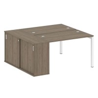 Metal System Quattro 5x5 50БП.РС-СШК-1.2 (Вяз благородный/Белый) Рабочая станция на П-образном м/к с опорным шкафом-купе