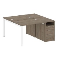 Metal System Quattro 5x5 50БП.РС-СТП-2.1 (Вяз благородный/Белый) Рабочая станция на П-образном м/к с опорной тумбой