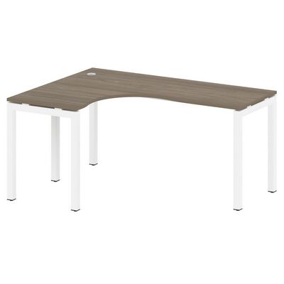 Metal System Quattro 5x5 50БП.СА-4 Л (Вяз благородный/Белый) Стол криволинейный левый на П-образном м/к