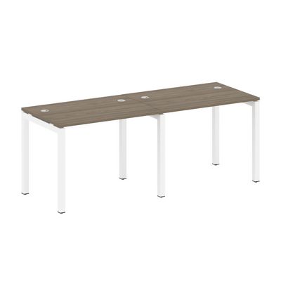 Metal System Quattro 5x5 50БП.СМ-2.1 (Вяз благородный/Белый) Рабочая станция на 2 раб.места на П-образном м/к