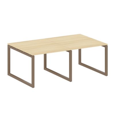 Metal System Quattro 5x5 50БО.ПРГ-2.1 (Акация лорка/Мокко) Переговорный стол на О-образном м/к