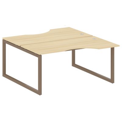 Metal System Quattro 5x5 50БО.РАС-СА-2.1 (Акация лорка/Мокко) Рабочая станция криволинейная на О-образном м/к