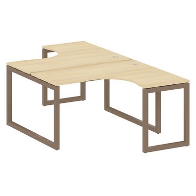 Metal System Quattro 5x5 50БО.РАС-СА-2.3 (Акация лорка/Мокко) Рабочая станция криволинейная на О-образном м/к