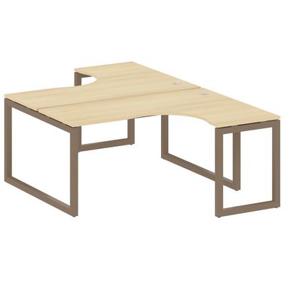 Metal System Quattro 5x5 50БО.РАС-СА-2.4 (Акация лорка/Мокко) Рабочая станция криволинейная на О-образном м/к