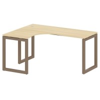 Metal System Quattro 5x5 50БО.СА-4 Л (Акация лорка/Мокко) Стол криволинейный левый на О-образном м/к