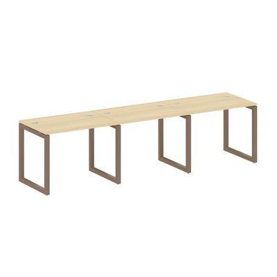 Metal System Quattro 5x5 50БО.СМ-3.1 (Акация лорка/Мокко) Рабочая станция на 3 раб.места на О-образном м/к