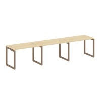 Metal System Quattro 5x5 50БО.СМ-3.2 (Акация лорка/Мокко) Рабочая станция на 3 раб.места на О-образном м/к